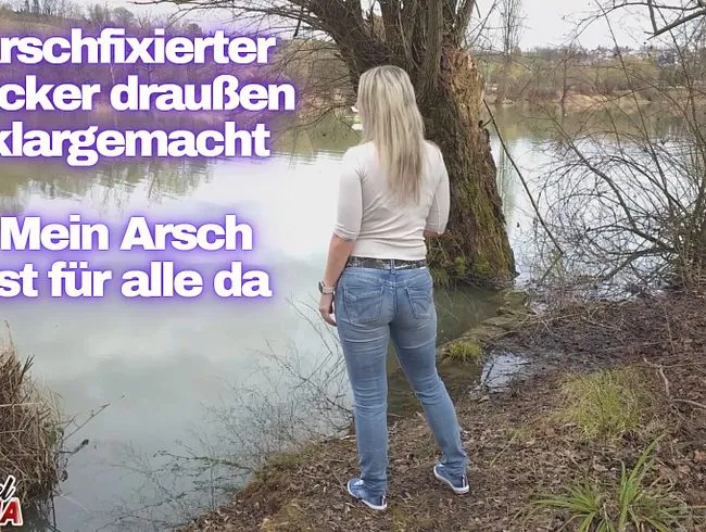 Arschfixierter Ficker draußen klargemacht. Mein Arsch ist für alle da