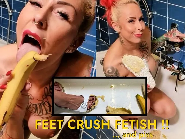 FEET CRUSH AND PISS ON IT !! Deine Banane muss leiden ;)