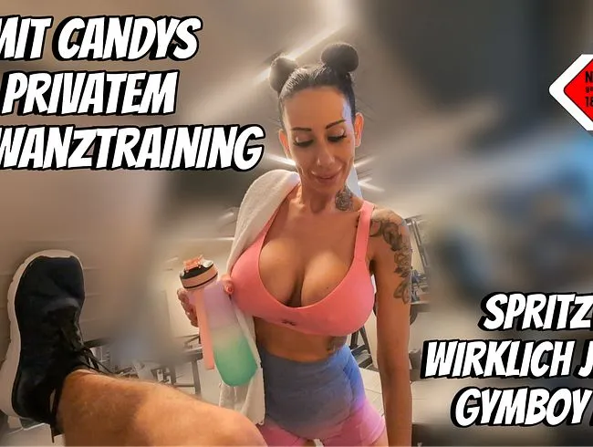 Mit Candys Privatem Schwanztraining spritzt wirklich jeder Gymboy !