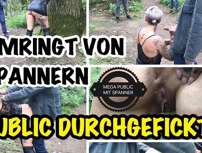 Umringt von Spannern public durchgefickt