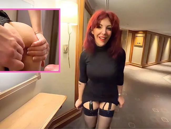 Heißer Anal-Quicky im Hotelflur! Deutsche Milf lässt sich public durchficken