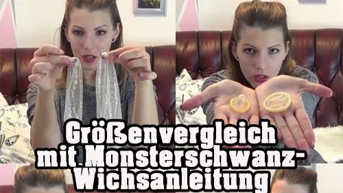 Größenvergleich mit Monsterschwanz-Wichsanleitung