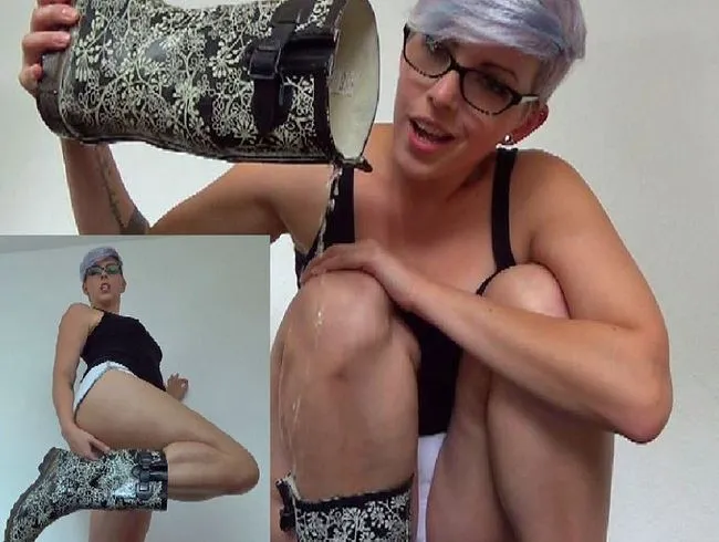 Gummistiefel eingepisst