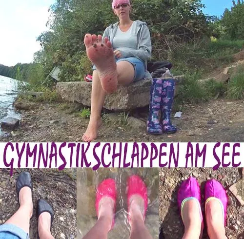 Gymnastikschlappen am See