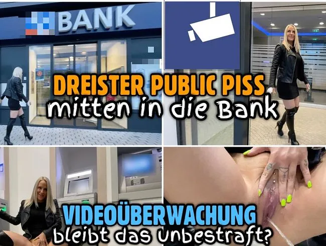 Dreister PUBLIC PISS in die Bank | Bleibt das unbestraft?