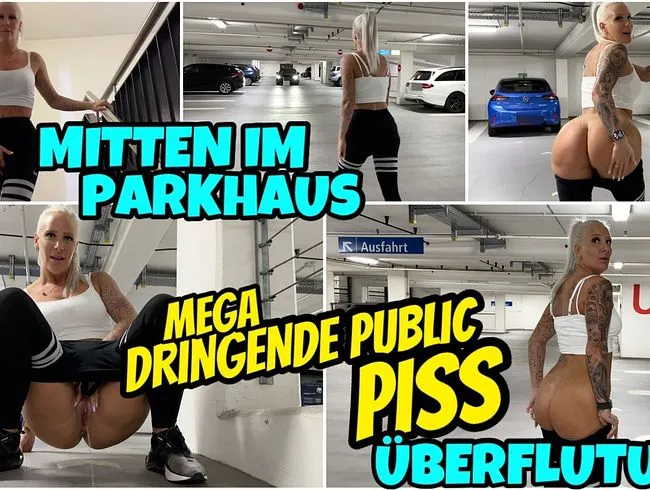 Mitten im Parkhaus | Mega dringende PUBLIC PISS Überflutung