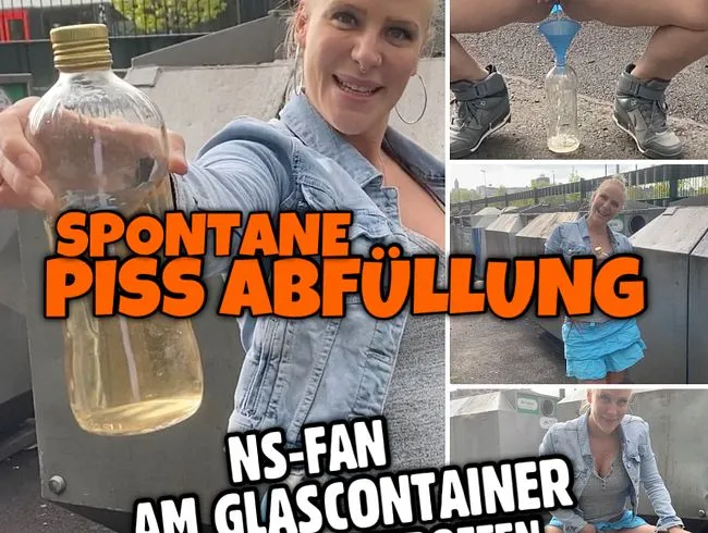 Spontane PUBLIC PISS Abfüllung | Fan am Glas Container getroffen
