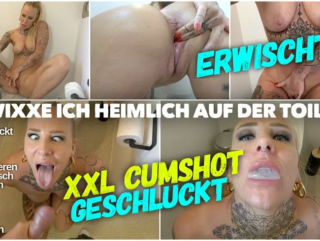 XXL Cumshot GESCHLUCKT | Beim heimlichen wixxen ERWISCHT
