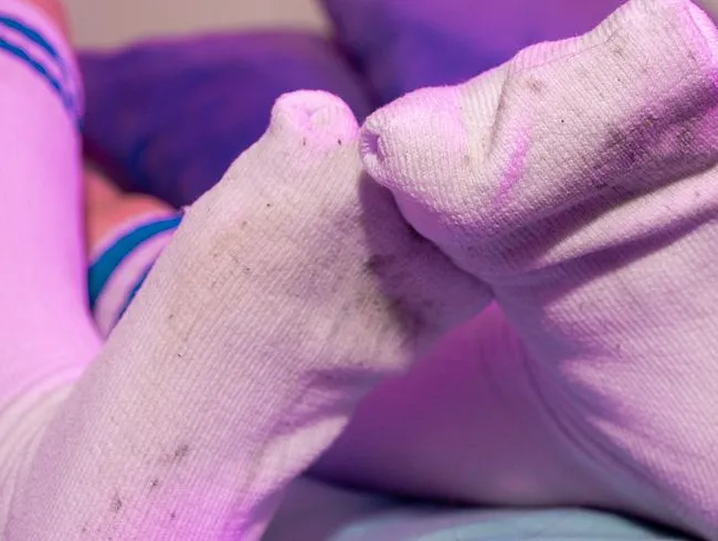 sweaty and dirty socks after a soccer game