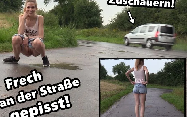 Frecher Public Piss neben der Straße!