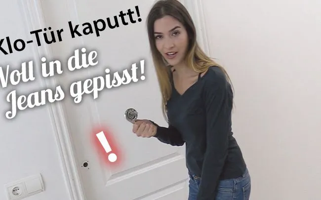 Fuck! Klotür kaputt - voll in die Jeans gepisst!