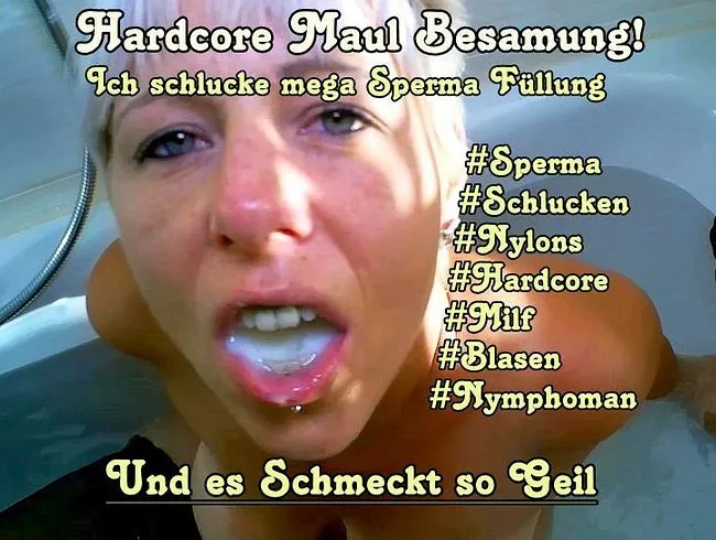 Die 1.Ladung Sperma wird geschluckt und die 2 auf die Nylons gespritzt!