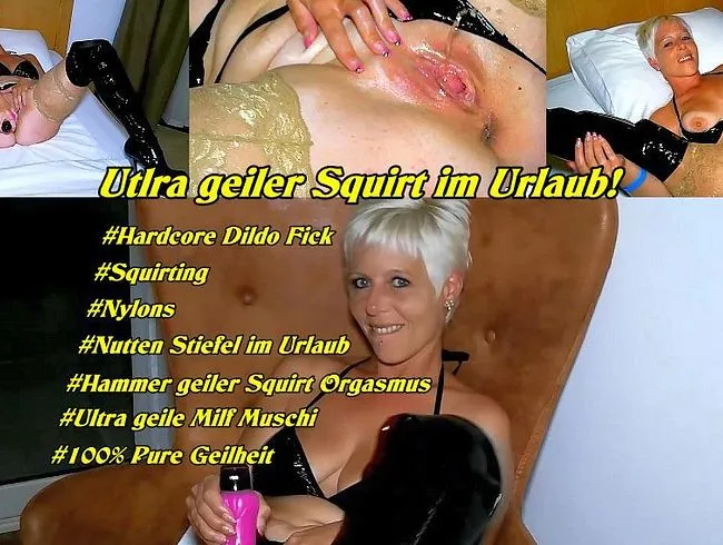 Urlaubs Bitch spritzt nach Dildo fick heftig ab!