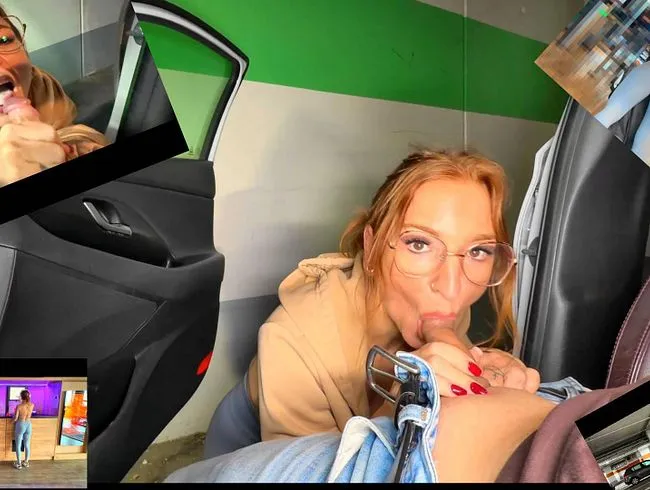 Gym Schlampe schluckt! Neuer Hengst füttert mich mit dickem Sperma-Shake in der Tiefgarage!