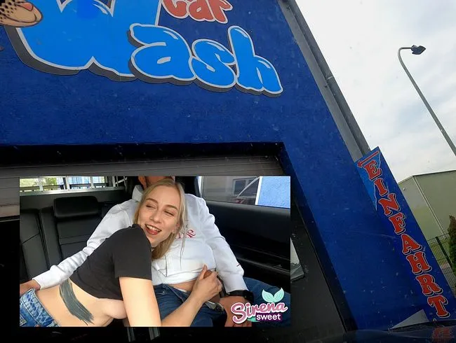 Riskanter Blowjob in der Autowaschanlage