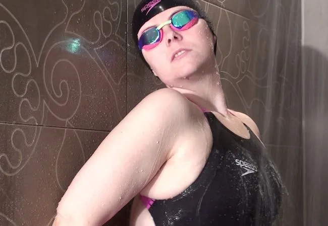 Shower in Fastskin LZR Racer Kneeskin