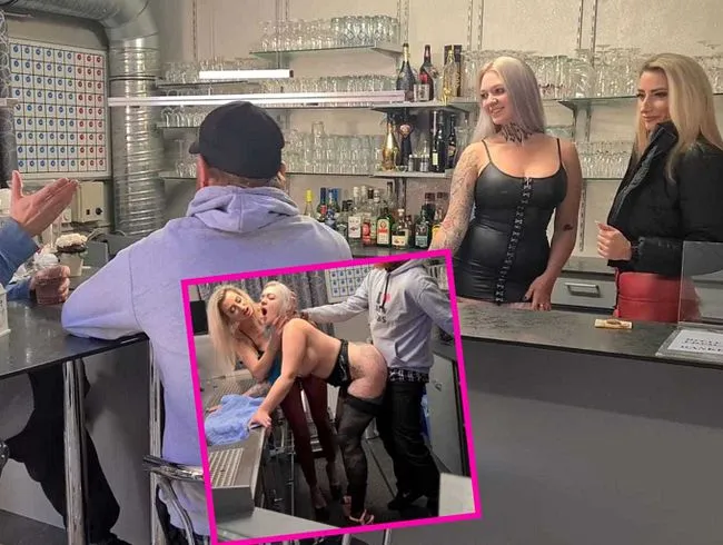 2 perverse Nutten. Selbst der Ex-Knacki darf AO reinspritzen